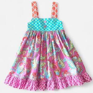 Eleanor Rose Paisley Ruffle Sun Dress Size 6-7